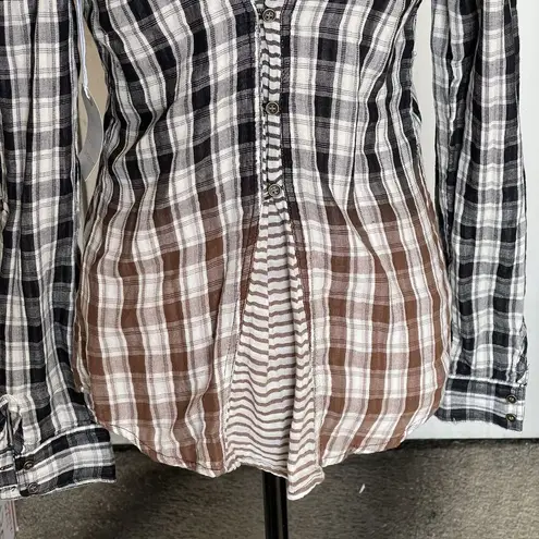 Coco + Jaimeson Womens Blouse Size Small Plaid Shirt Long Sleeve Rodeo Western