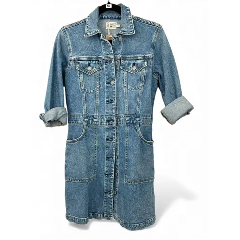 Faherty NWT 2 / S Denim Michelle Dress Sea Bright Wash Jean Mid Length Jacket