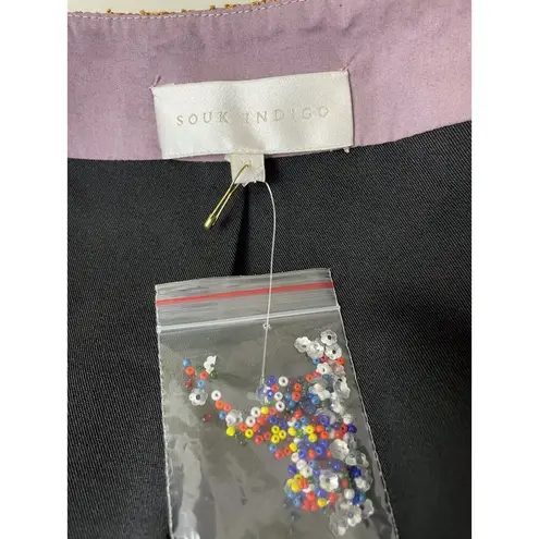 Souk Indigo Hand Embroidered Terracotta Open Front Jacket Size XL NWT Orange