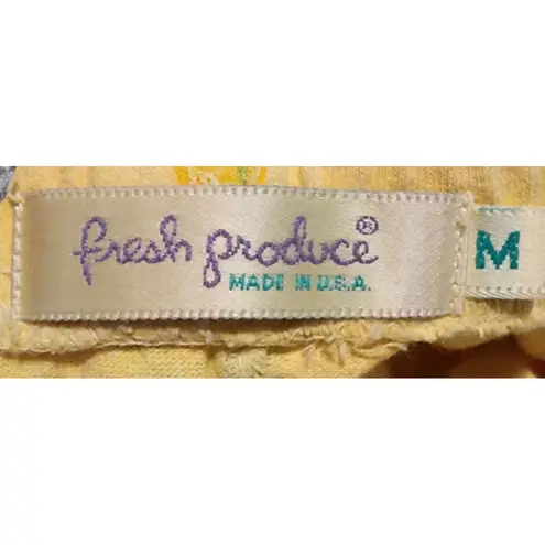 Fresh Produce Colorful Fish Print Skirt Yellow Summer Beach Casual Women's M