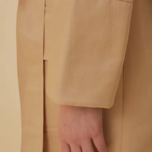 Farm Rio Ran Nude Cotton Pocket Trench Coat