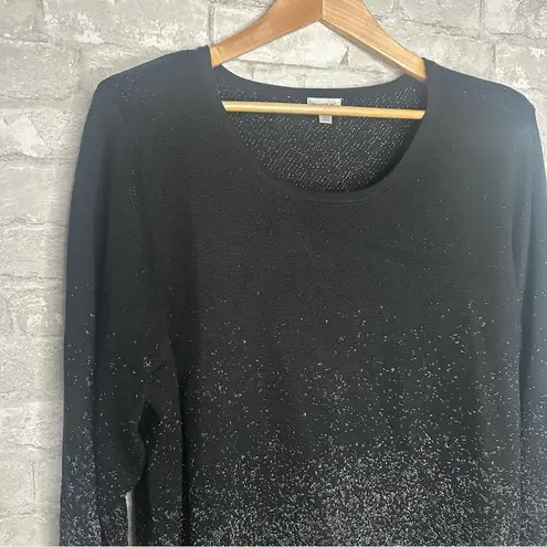 Avenue Womenâs Long Sleeve Sweater with Gradient Sparkle Size 22/24 (RN138302) Black