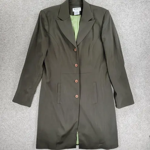 Mixit Longline Jacket Womens 12 Tall Green Stretch Notch Lapel Back Slit Career