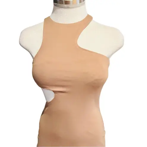 Michael Costello REVOLVE Rylan Midi Dress in Taupe Size XS NWT