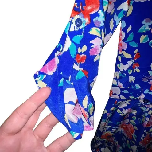 Yumi Kim x Revolve Liz Blue Love Potion Floral Romper Size XS Belted Pockets New