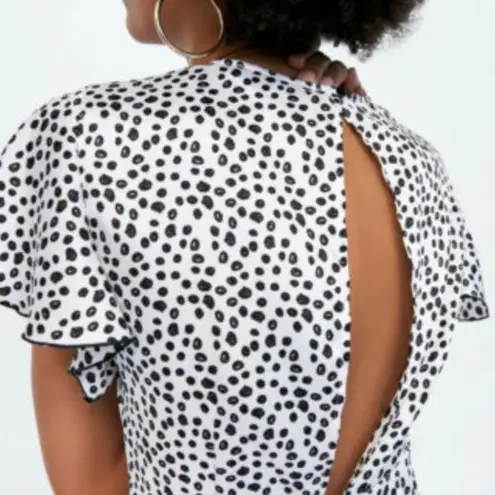 ZARA  - white with black polka dots fluttery dress