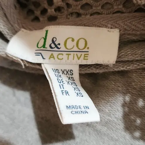 D & Co Active Gray Hooded Cardigan (XXS) Gray
