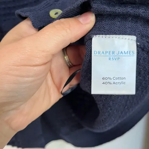 Draper James Cardigan Button Down Knit Navy Classic Preppy Sweater M - Image 5