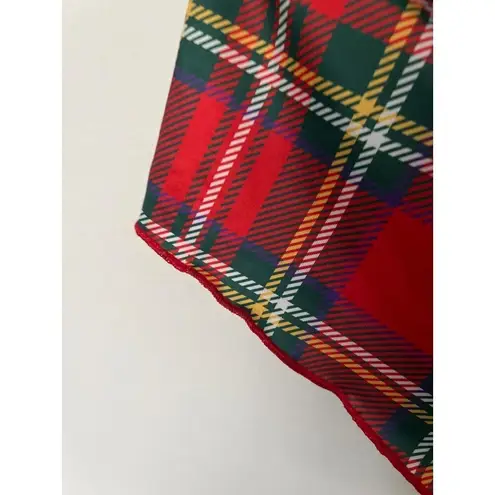 Unbranded red green plaid bow tie front elastic waist sleepwear short shorts Med