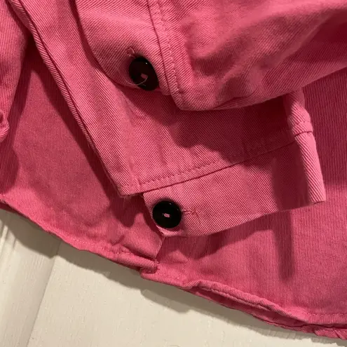 Pink City Size L Pink Bedazzled Pocket Long Sleeve Colorful Mixed Button Shirt Size L