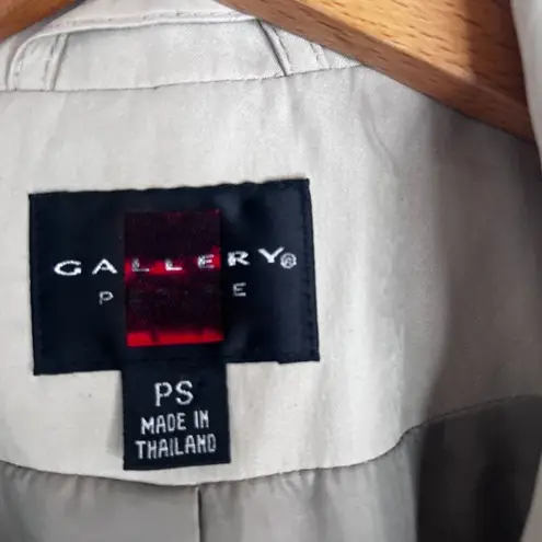 Gallery Tan Full Zip Trench Coat Size Petite Small