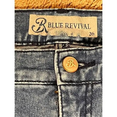 Nordstrom Blue Revival Isla Wide Leg Flared Mid Rise Denim Women’s Jeans 26 Blue