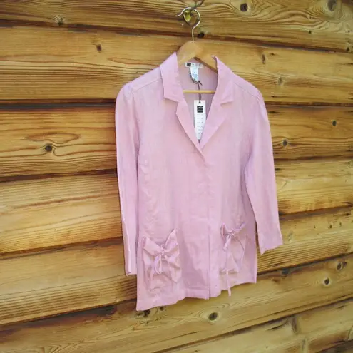 Pink Linen Top Jacket Shacket Pink Size 6