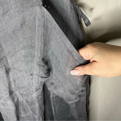 Isona Linen Designs Gray Gauze Pinafore Apron Lagenlook Asymmetrical Smock Dress Size undefined