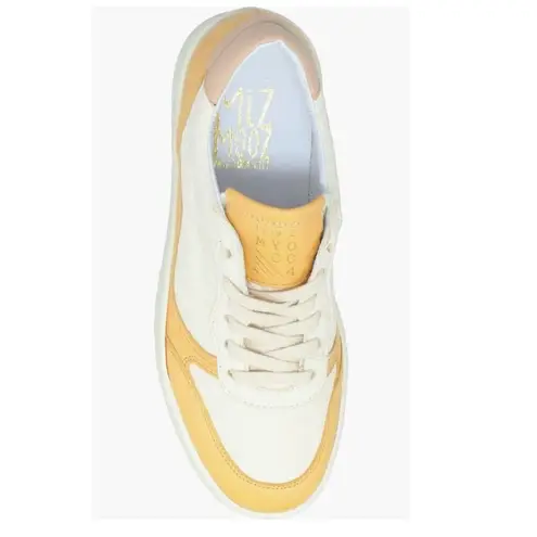 Miz Mooz Veronica Leather Sneaker Lightweight Yellow/White Size 8 Euro 38, NWT