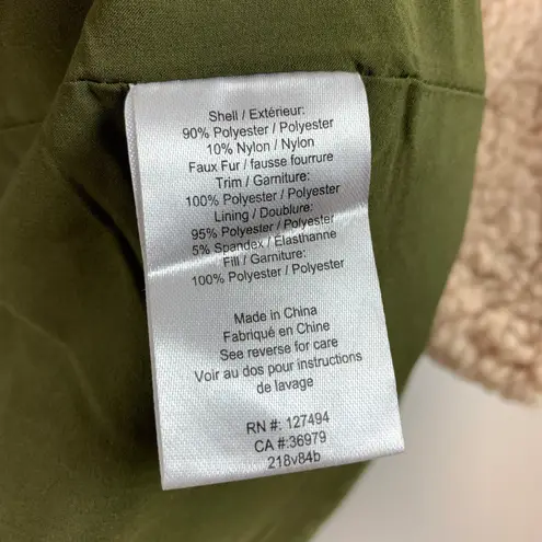 Heartloom Evaline Quilted Belted Tie Waist Sherpa Teddy Trim Coat Jacket Small