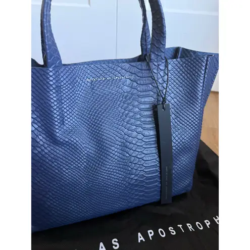 $538 New Ampersand as apostrophe Half Tote in Navy Python Leather Blue