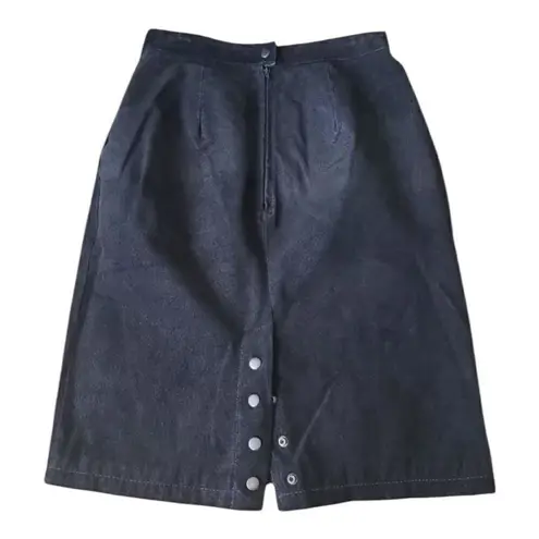 Paris Sport Club Black Suede Pencil Straight Skirt 7/8 Genuine Leather Lined