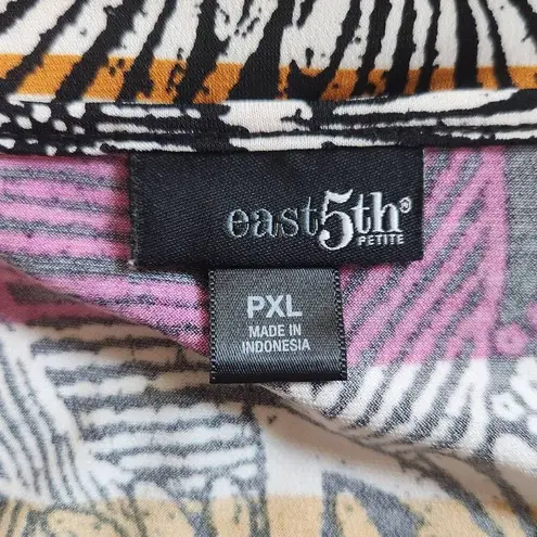 East 5th Colorful Cowl Neck Top Size Petite XL Multi-Color Sleeveless Blouse