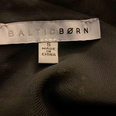 Baltic Born Teal Floral Pleated Chiffon Midi Dress S