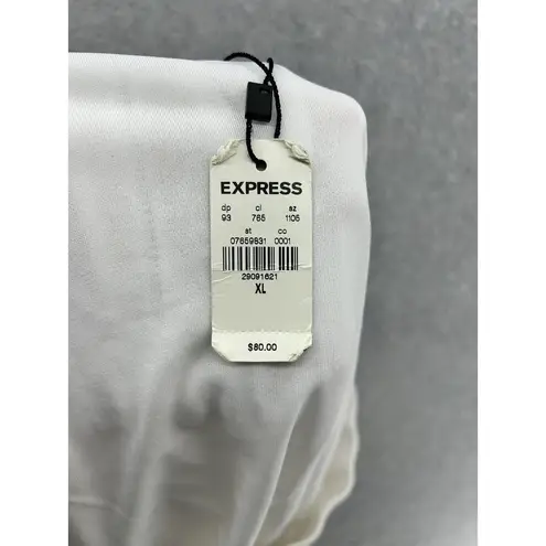 EXPRESS  Women's Pull On Skirt Solid White Size XL Lined Pleated Circle Scalloped