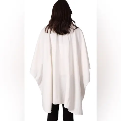 LeModa Zip Front Faux Fur Fleece Cape Cream Colored. One Size Fits Most