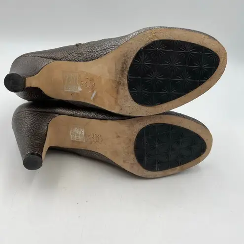 Taryn Rose Taryn by Metallic Leather Booties Heel Ankle Boots