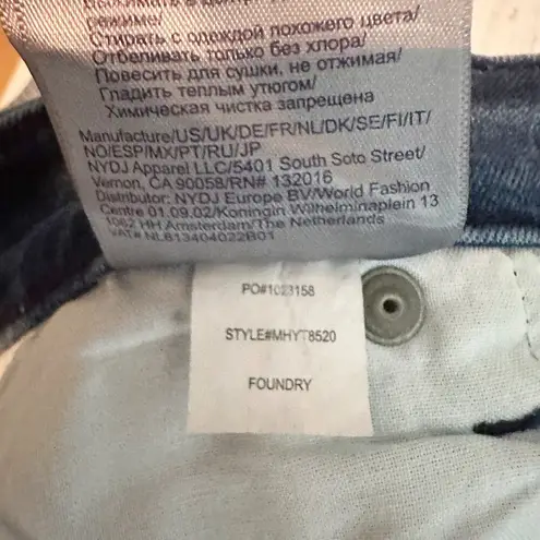 NYDJ Ava Daring Ankle Flare Fray Hem Jeans Size 16 Foundry