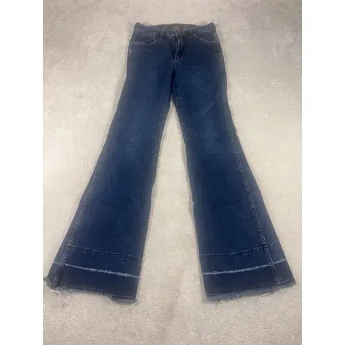 Wrangler Women's  Retro Flare Jeans 27x32 High Rise Trouser Boot Cut Raw Hem - Image 2