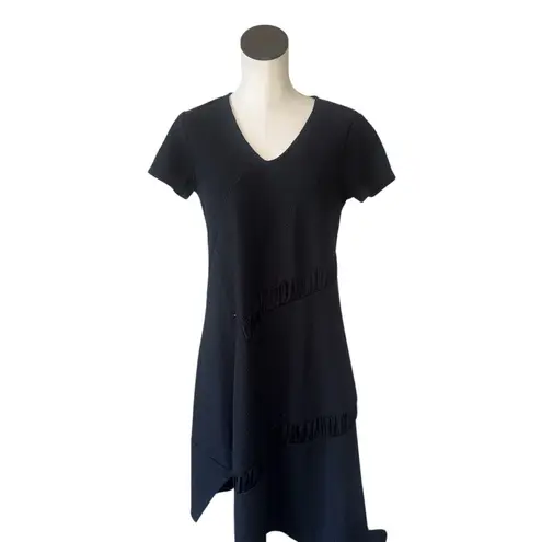 For Cynthia NWT Black Structured Asymmetrical Dress Large