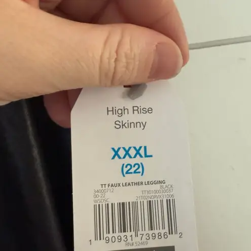 Time and Tru Women’s XXXL Black High Rise Skinny Faux Leather Pants Size undefined