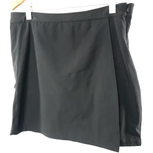 L.L. Bean Pull On Tennis Skirt with Shorts Skort in Black Size Extra Large