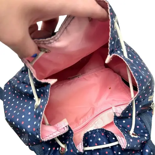 LeSportsac Navy Blue Polka Dot Print Backpack Bag