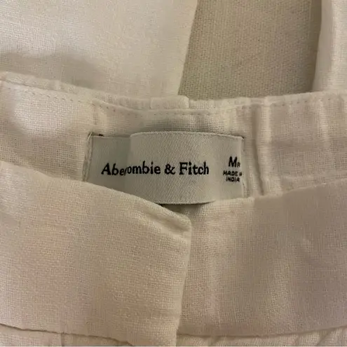 Abercrombie & Fitch  Sloane Tailored Linen-Blend Pant, White, Size M, EUC