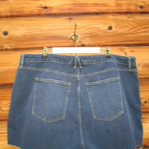 Good American NWT  Stretch Plus Size Cut Off High Waist Denim Jean Shorts