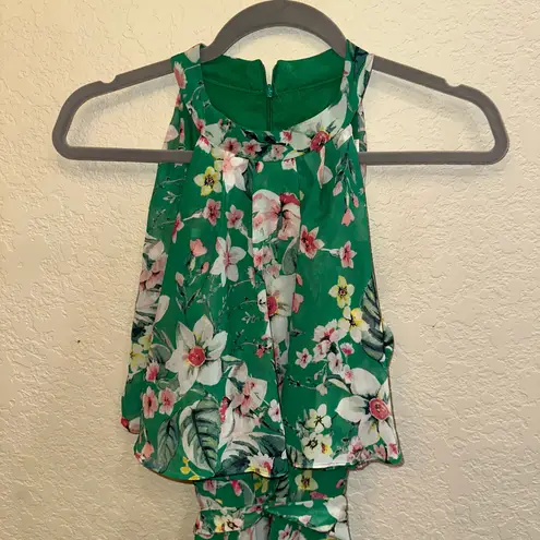 Eliza J 8 Floral Halter Chiffon High-Low Summer Cottagecore Garden Girl Dress