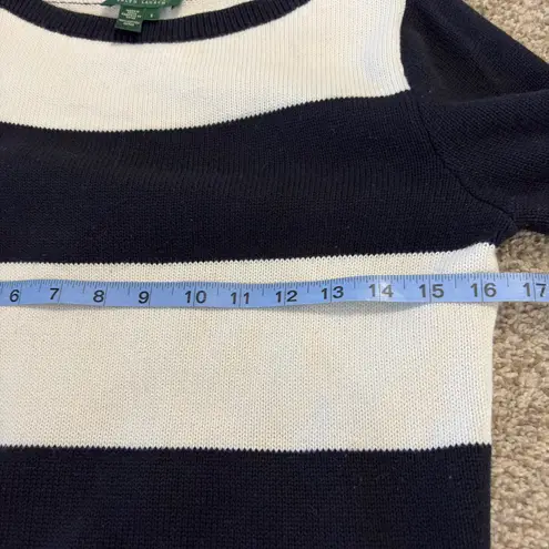 Ralph Lauren Lauren  Striped Boat Neck Long Sleeve Cotton Sweater Women's Size S