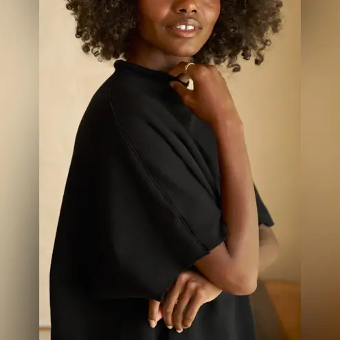 Frank & Eileen Audrey Funnel Neck Capelet Triple Fleece One Size OS Black