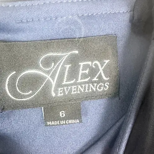 Alex Evenings Camille Cowl Neck Gown Size 6 NEW Navy Embellished Wedding Guest