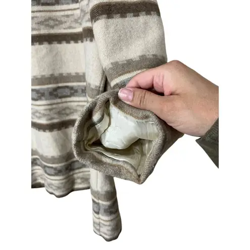 Vintage Casablanca Wool Blend Southwestern Aztec Blazer Coat Size 14 Tan