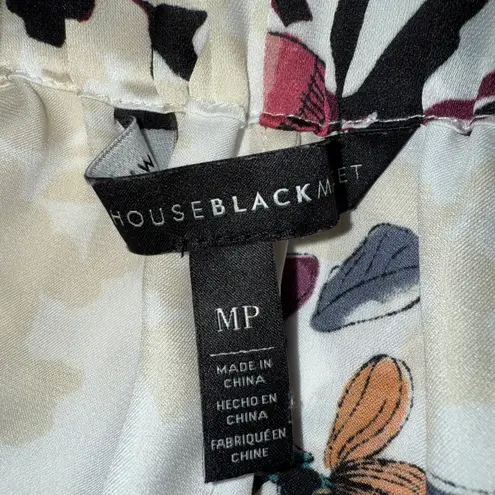 White House | Black Market WHITE‎ HOUSE BLACK MARKET Floral On/Off Shoulder Belled Sleeve Satin Top Size MP