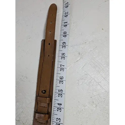 Womens Brown Leather Belt O Ring Buckle Casual Fashion Accessory