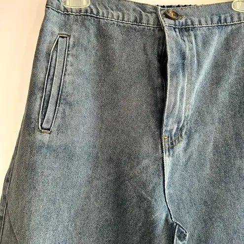 Grade & Gather Denim Wide-Leg Elastic Waist Short Jeans Size S