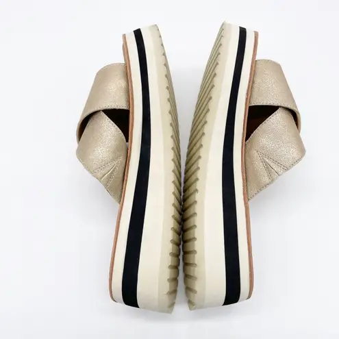 SM New York Womens 9 Lyric Platform Sandal Rose Gold Metallic Criss