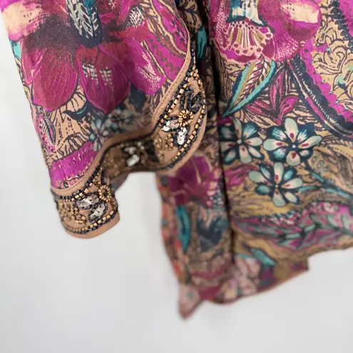 Soft Surroundings Ambrosia Topper Open Cardigan *size unknown Beaded Trim Kimono