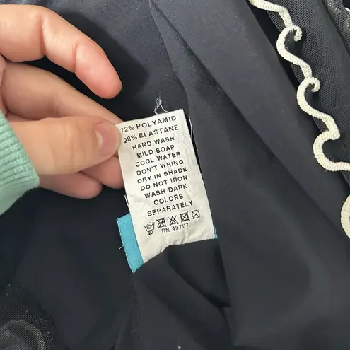 Profile by Gottex Black White Ruffle Underwire Tankini Swim Top Womens 14 Y2K