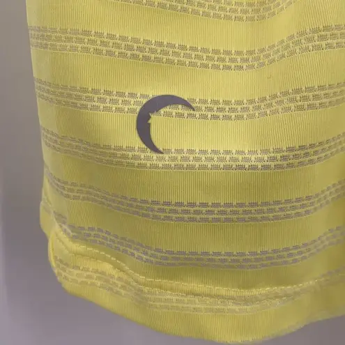 Zyia Lemon Yellow Nimbus Split Back Athletic Striped Tank Size Large