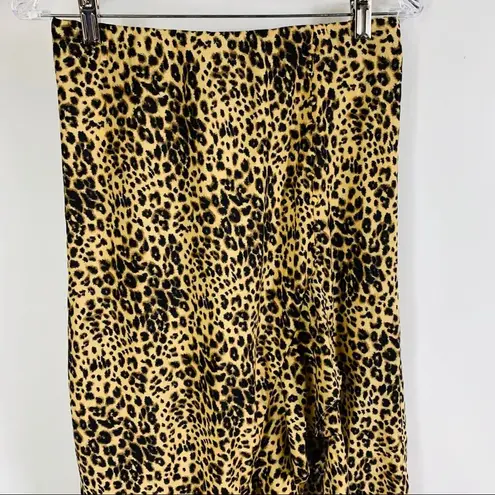 Nordstrom Leopard Cheetah Midi Skirt Ruffle Hem  Sz Medium
