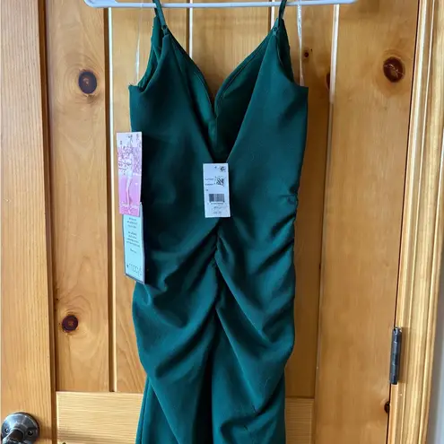 Emerald Sundae  Womens Green Ruched Mini Party Bodycon Dress Juniors M BHFO 9466