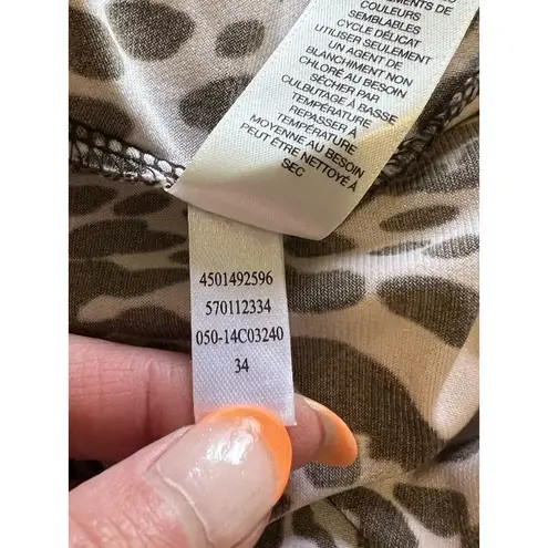 Chico's  Size 0 Maxi Dress Leopard‎ Sleeveless Left Slit Beach Animal Print Casual